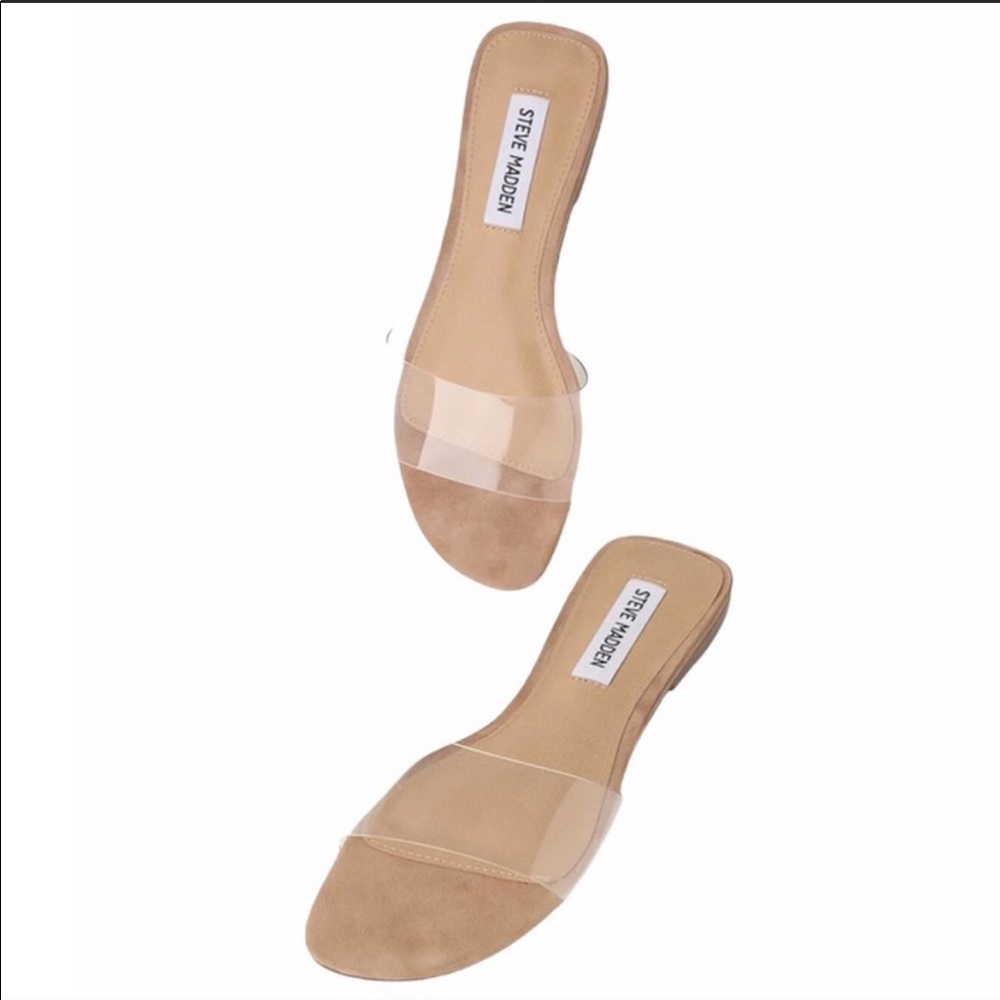Steve Madden Clear Slides Sandals Size 8